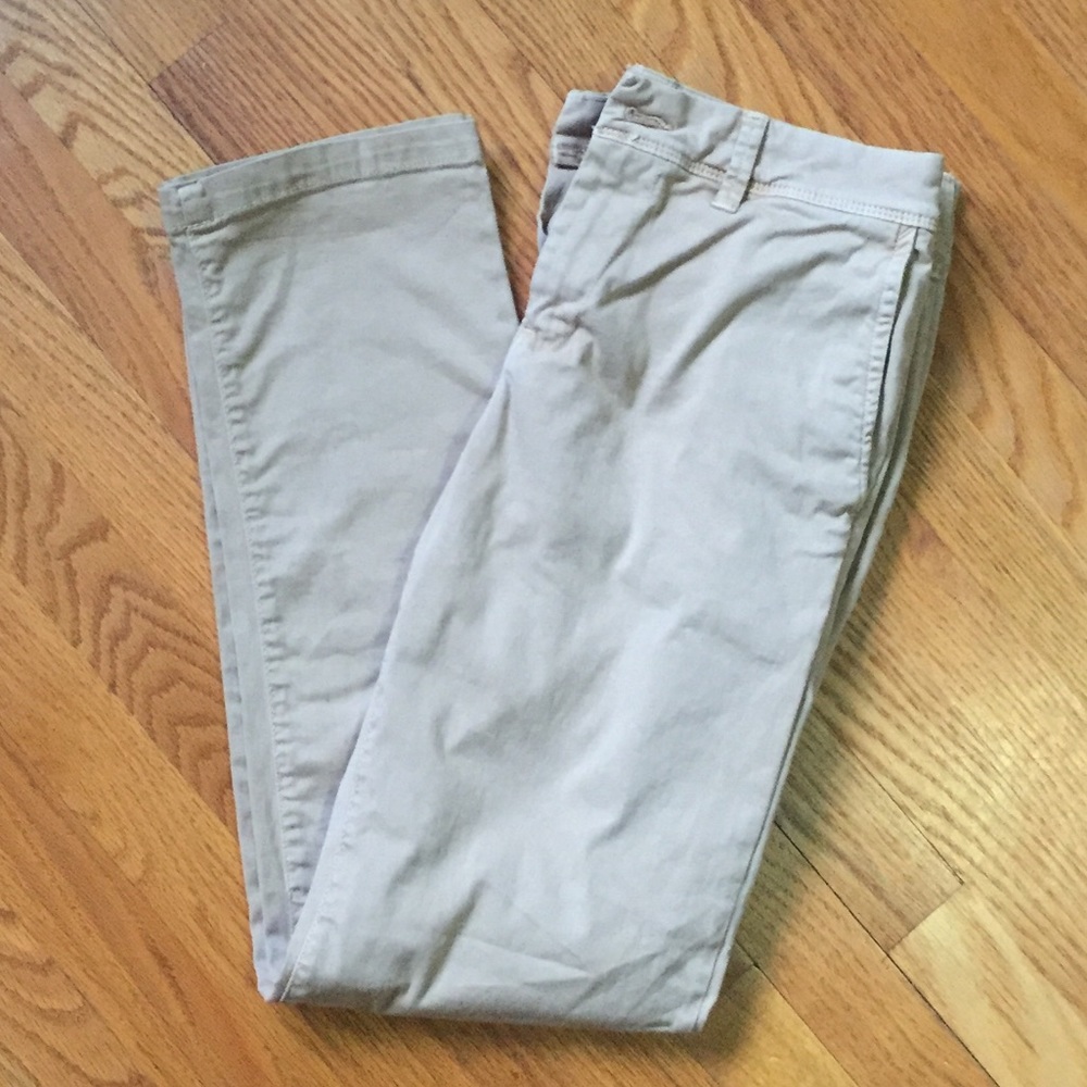 Twill flat front pants